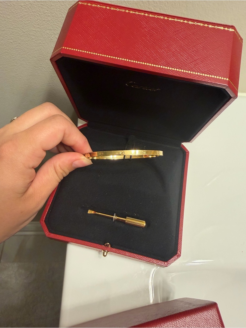 Cartier small Gold Bracelet with box size 19 - Picture 4 of 7